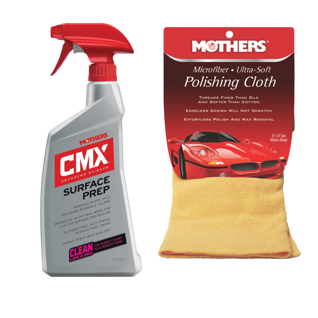 MOTHERS 01224/155200 CMX Surface Prep Spray W/ Microfiber Polishing Cloth