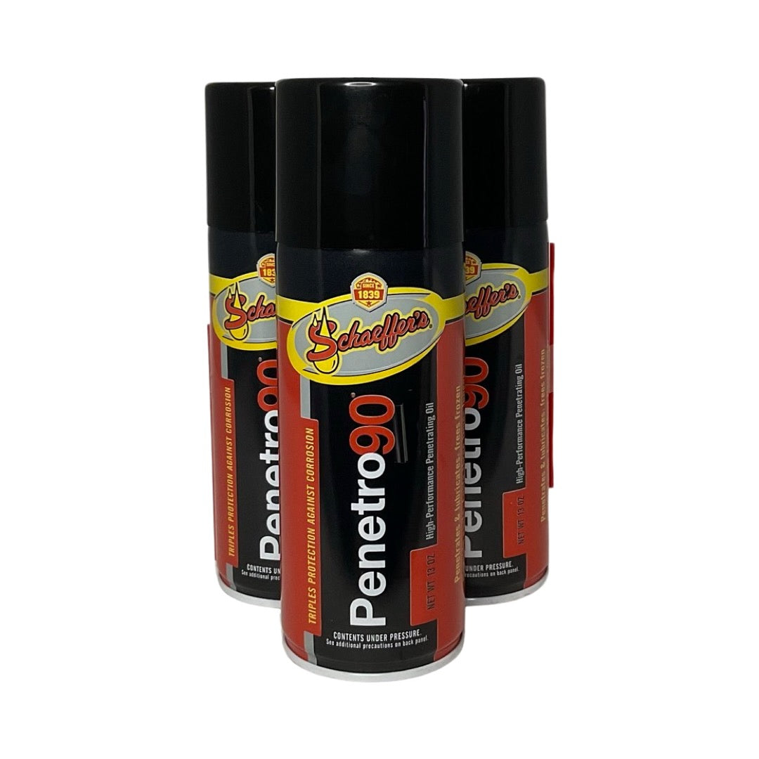 Schaeffer's 0190 - 3 Pack Penetro 90 High Performance Penetrating Oil aerosol - 13 oz. ea.