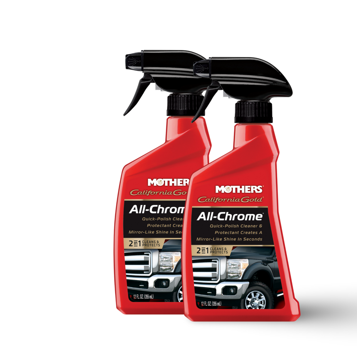 MOTHERS 05222 California Gold 2 PACK - All Chrome - Quick Polish Cleaner- 12 oz.