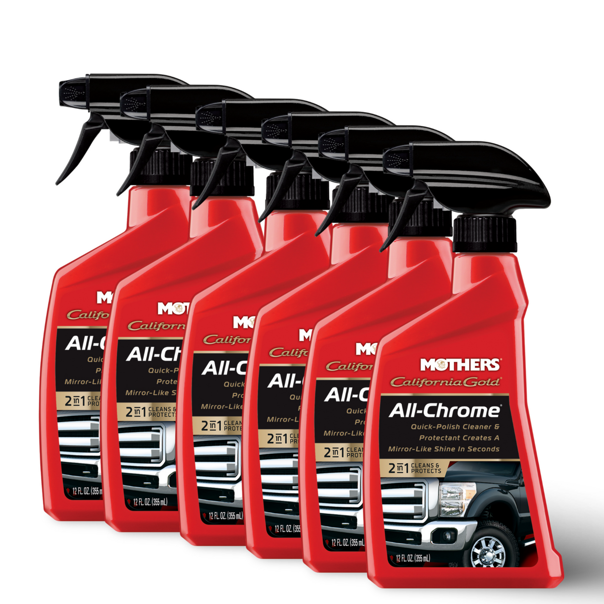 MOTHERS 05222 California Gold 6 PACK - All Chrome - Quick Polish Cleaner- 12 oz.