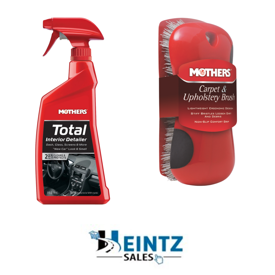 Mothers 05434 + 155900 Total Interior Detailer W/ Carpet & Upholstery Brush