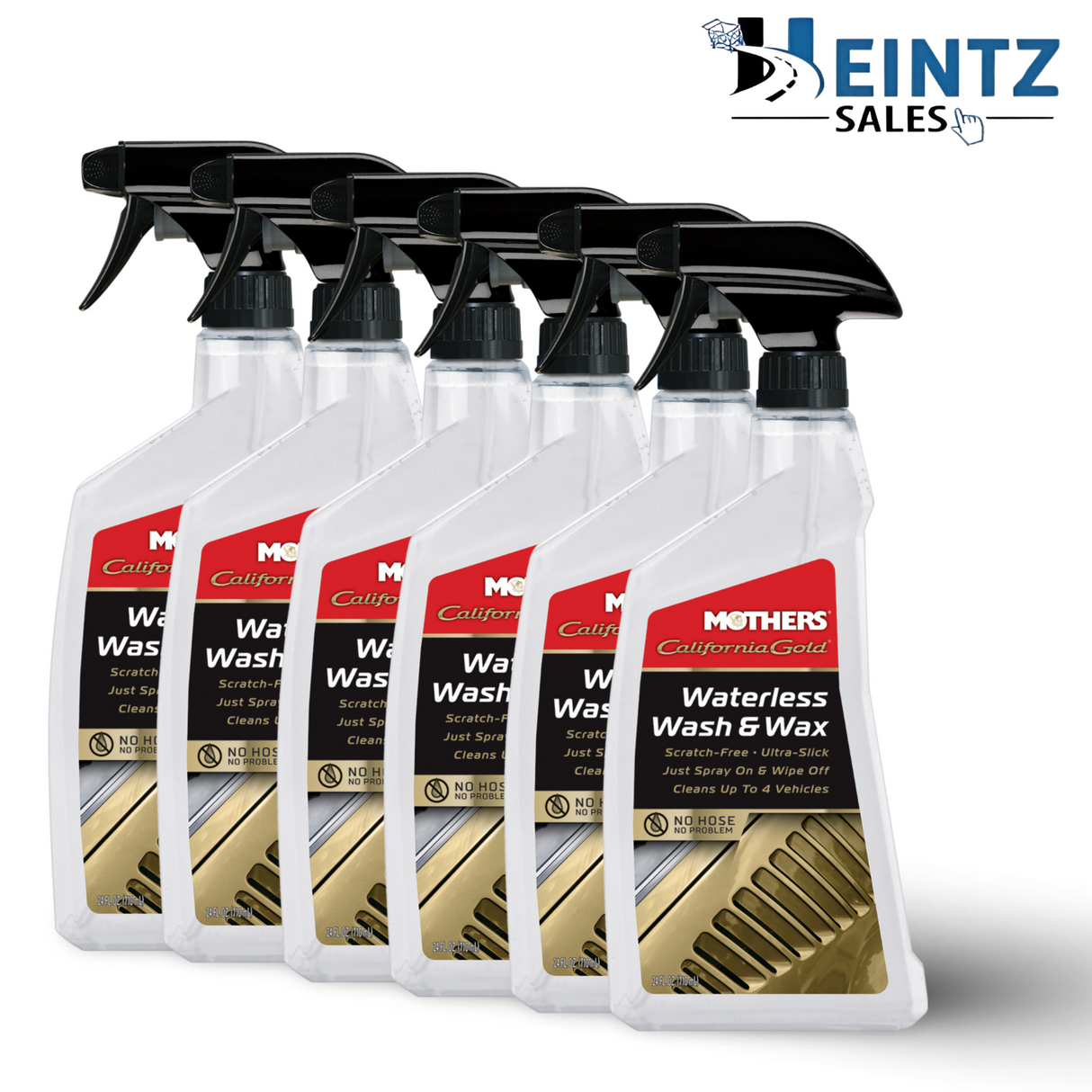 MOTHERS 05644 California Gold 6 PACK - Waterless Wash & Wax - Spray & Wipe - 24 fl. oz.