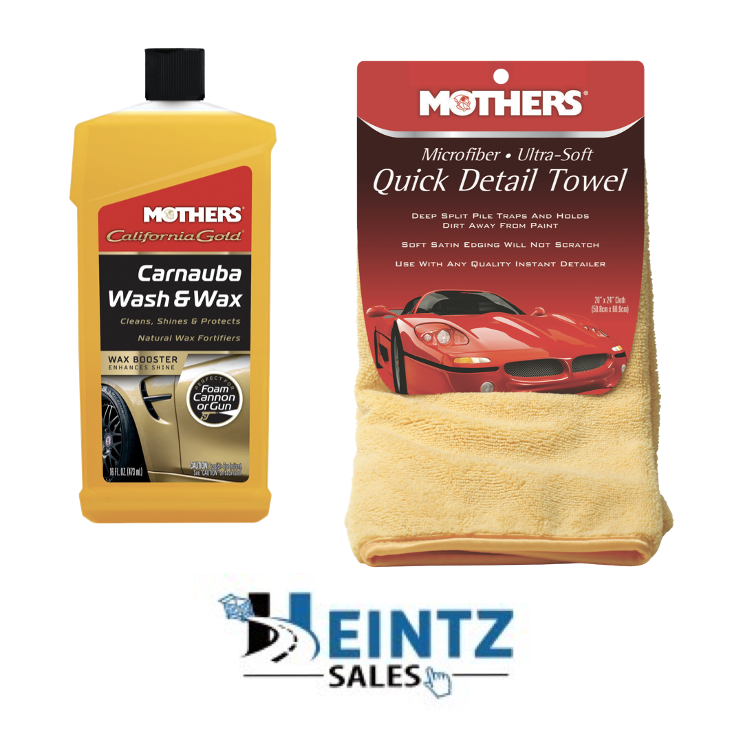 MOTHERS 05676+155600 California Gold Carnauba Wash&Wax 16oz/W Quick Detail Towel