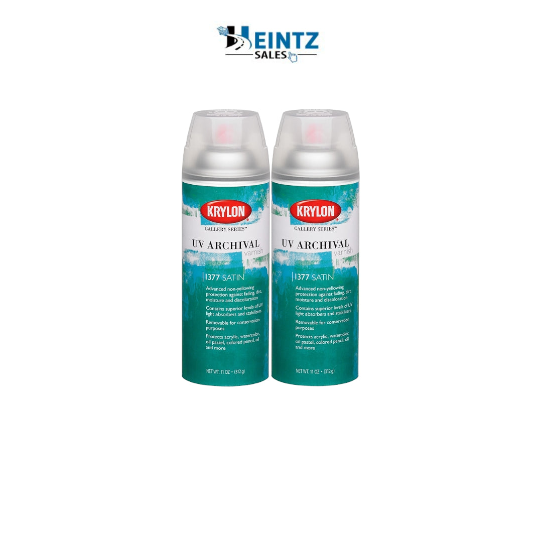 Krylon 1377 - 2 Pack UV Archival Varnish Satin 11 oz Non Yellowing Protection Spray (Copy)
