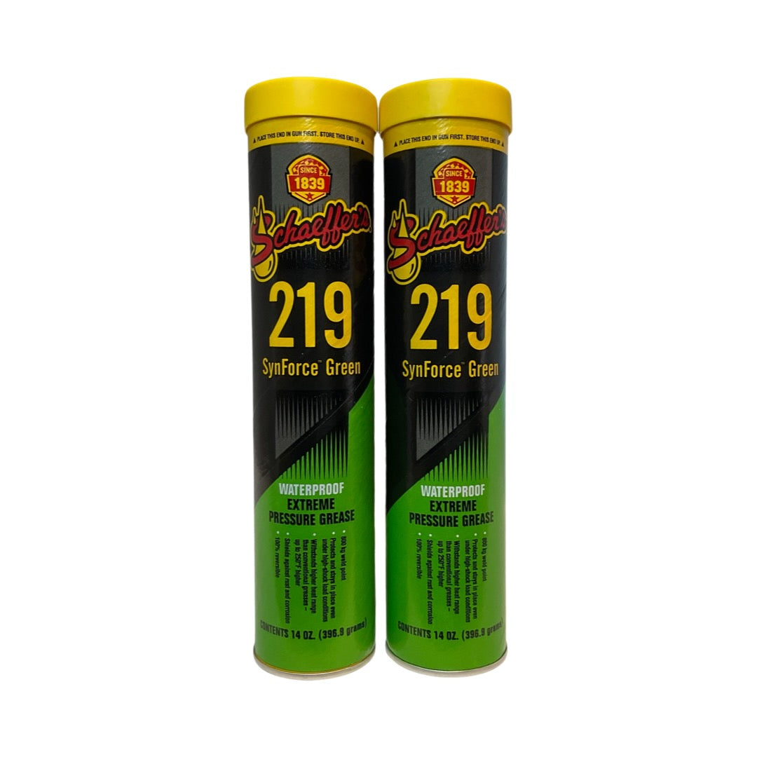 Schaeffer's 219 2 Pack SynForce Green Waterproof Grease Synthetic Wheel Bearing