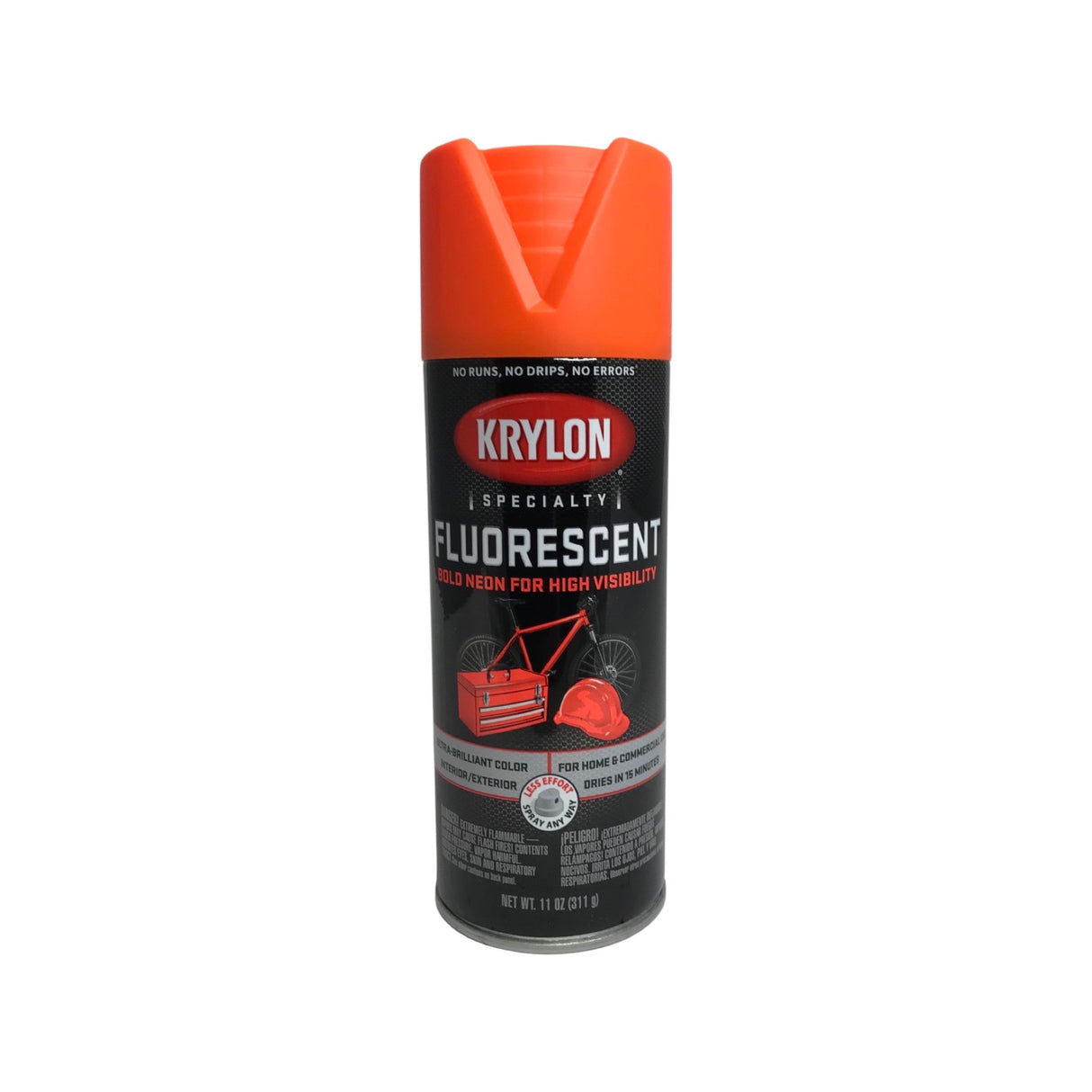 KRYLON 3101 Fluorescent Red Orange High Visibility Paint - 11 oz