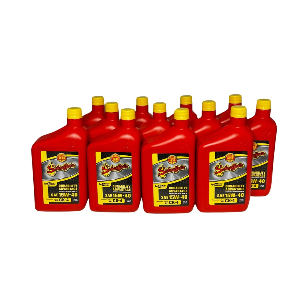Schaeffer's 0700-012 - 12 Pack SynShield Durability Advantage 15W-40 Diesel Engine Oil - 1 qt. ea.