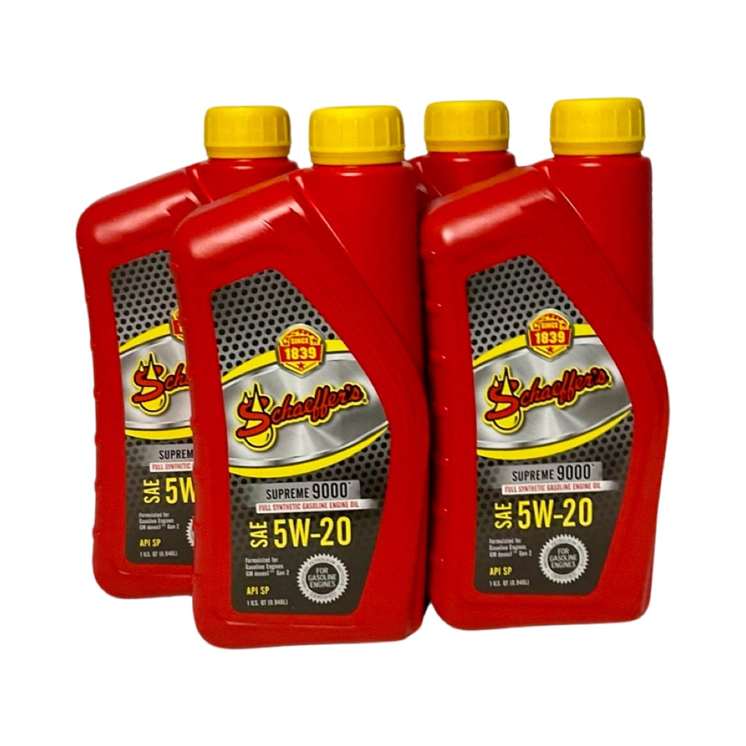 Schaeffer's 9004 - 4 Pack Supreme 9000™ Full Synthetic Engine Oil 5W-20 - 1 qt. ea.