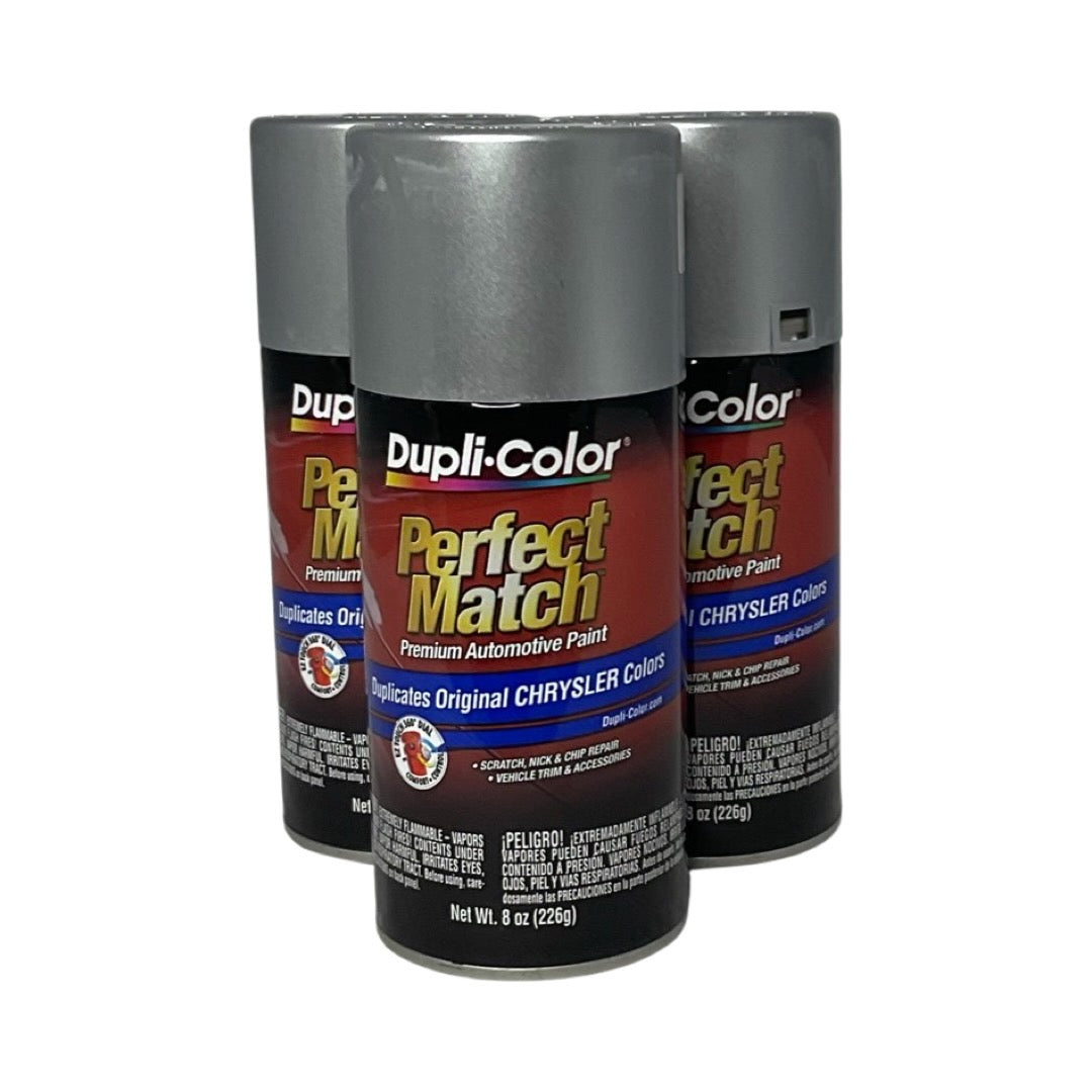 Dupli-Color BCC0410 - 3 Pack Chrysler Bright Silver Metallic Perfect Match Automotive Spray Paint - 8 oz. ea.