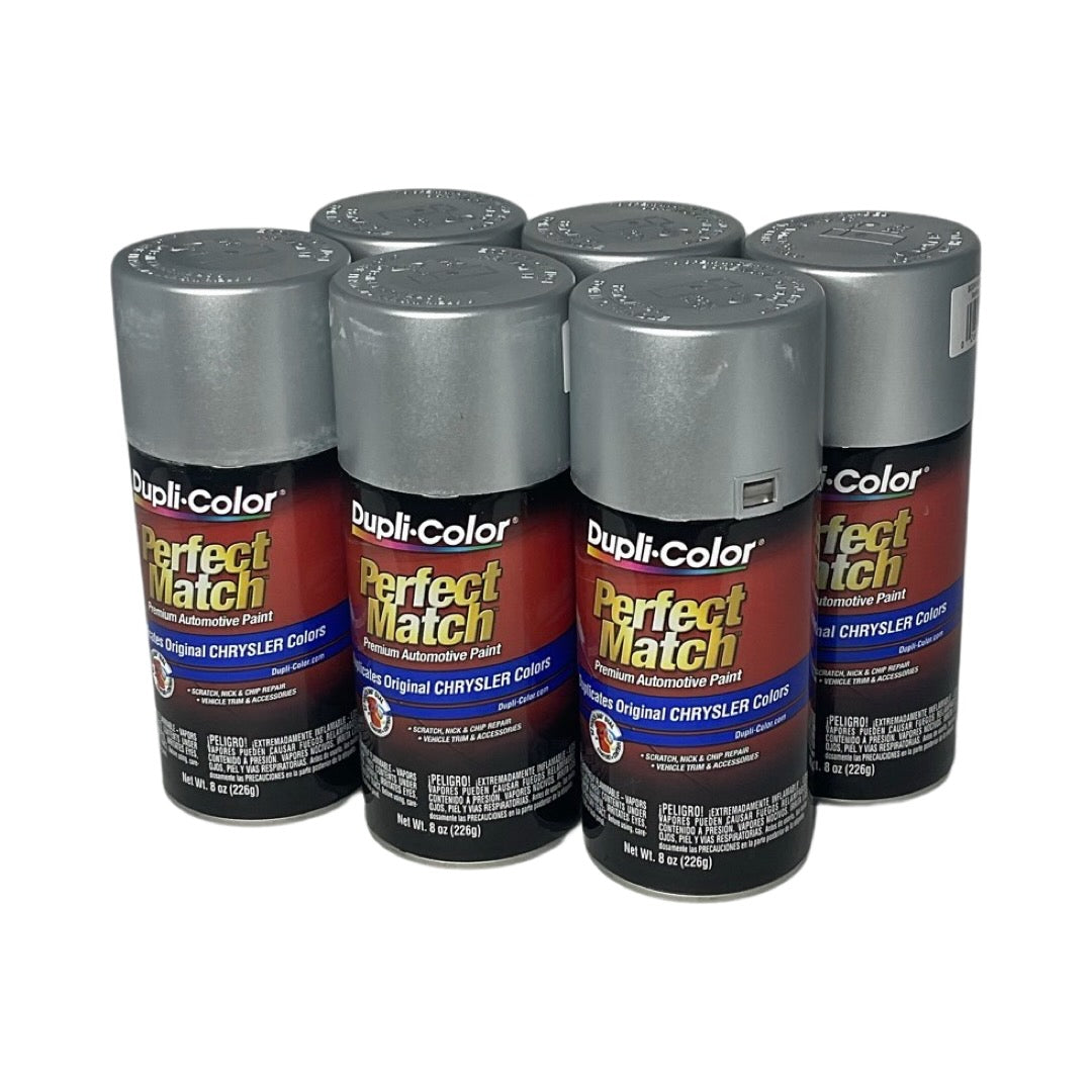 Dupli-Color BCC0410 - 6 Pack Chrysler Bright Silver Metallic Perfect Match Automotive Spray Paint - 8 oz. ea.