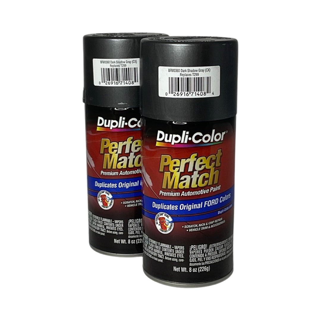 Dupli-Color BFM0360 - 2 Pack Ford Dark Shadow Grey Perfect Match Automotive Spray Paint - 8 oz. ea.