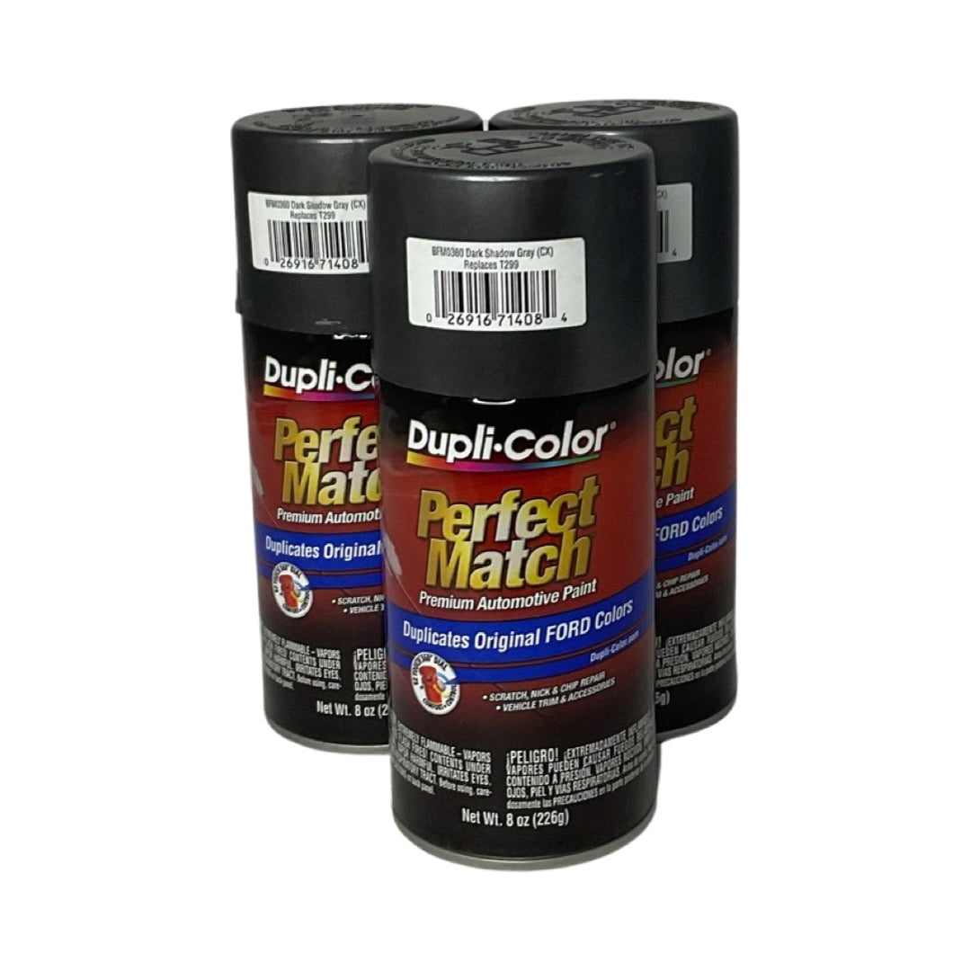 Dupli-Color BFM0360 - 3 Pack Ford Dark Shadow Grey Perfect Match Automotive Spray Paint - 8 oz. ea.
