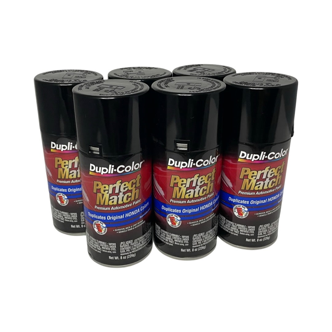 Dupli-Color BHA0941 - 6 Pack Honda Black Metallic Perfect Match Automotive Paint - 8 oz. ea.