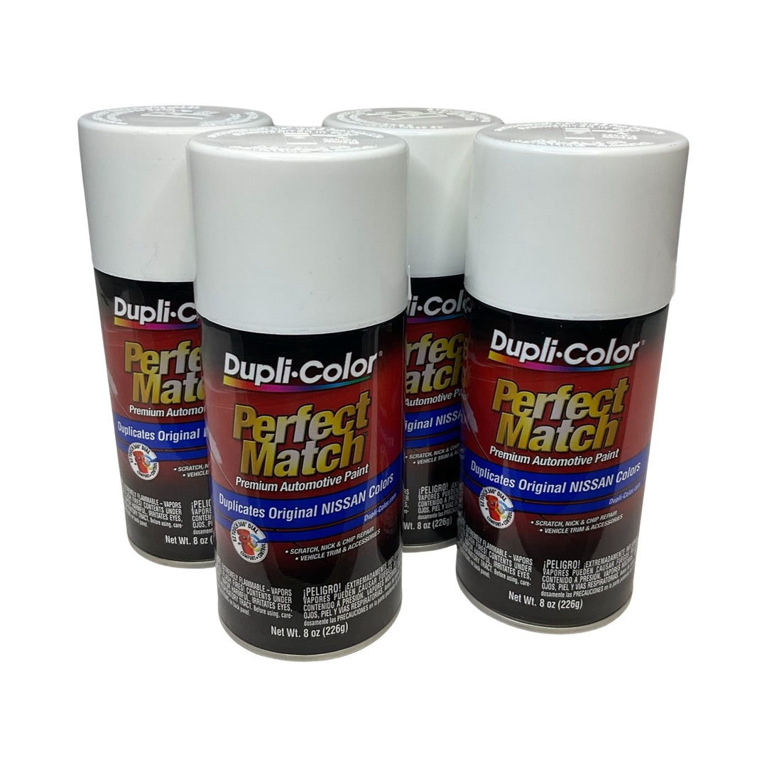 Dupli-Color BNS0583 - 4 Pack Nissan Cloud White Perfect Match Automotive Paint - 8 oz. ea.