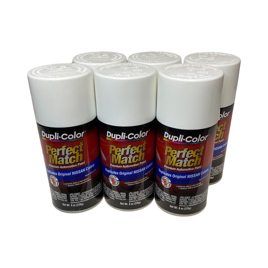 Dupli-Color BNS0583 - 6 Pack Nissan Cloud White Perfect Match Automotive Paint - 8 oz. ea.