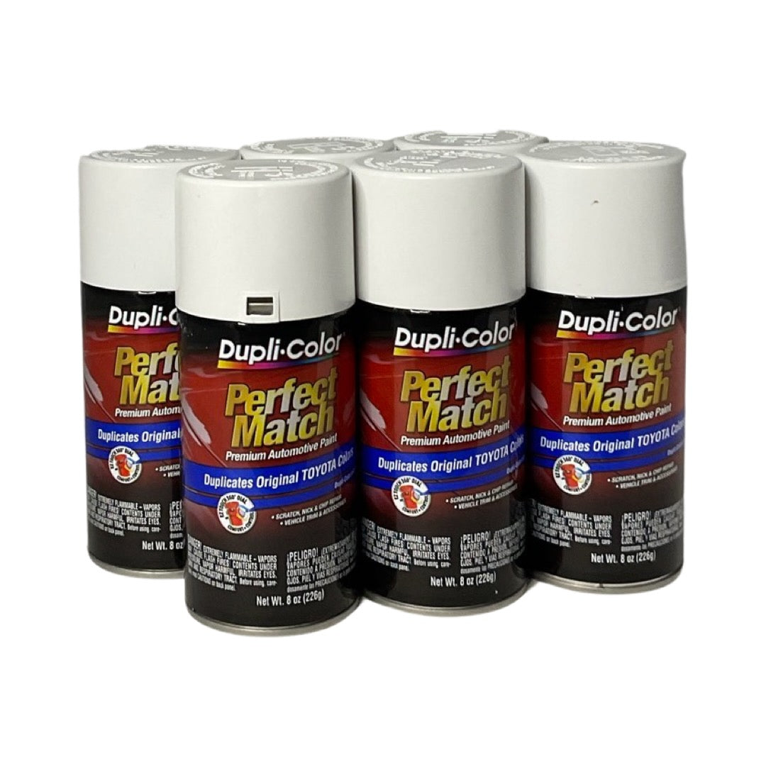Dupli-Color BTY1556 - 6 Pack Toyota Super White II Perfect Match Automotive Paint - 8 oz. ea.
