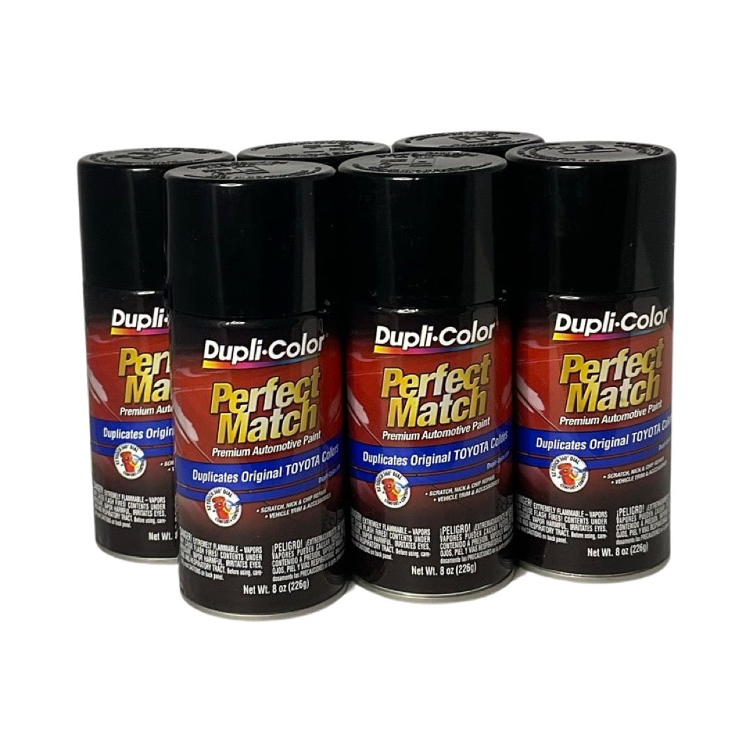 Dupli-Color BTY1566 - 6 Pack Toyota Black Metallic Perfect Match Automotive Paint - 8 oz. ea.