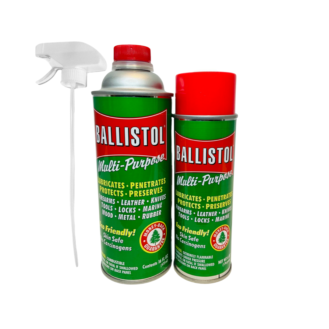Ballistol Multi Purpose Lubricant Gun Cleaner - 16oz can & 6oz aerosol + Trigger