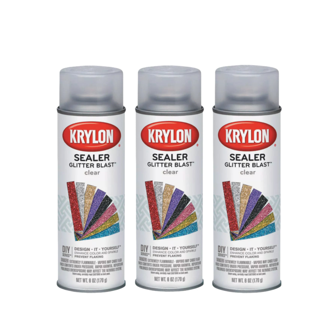 KRYLON 3800 -- Glitter Blast Clear Sealer 6oz 3 Pack