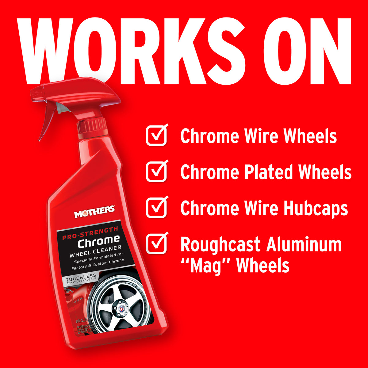 Mothers Pro Strength Chrome Wheel Cleaner 24 Fl oz - 05824 - 2 Pack