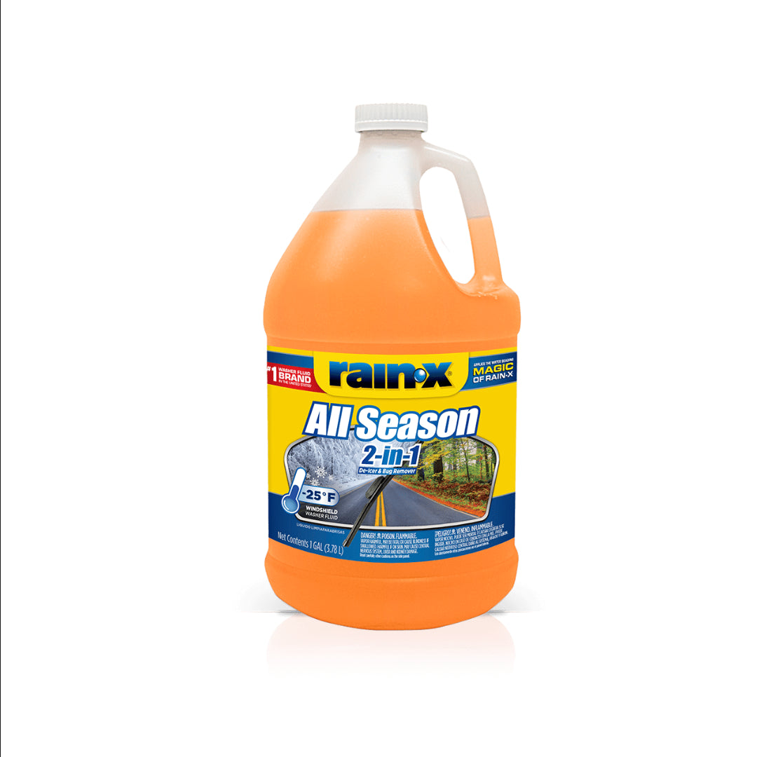 Rain-X-113645 All-Season 2in1 De-Icer&Bug Remover Windshield Washer Fluid -25°F - 1 gal