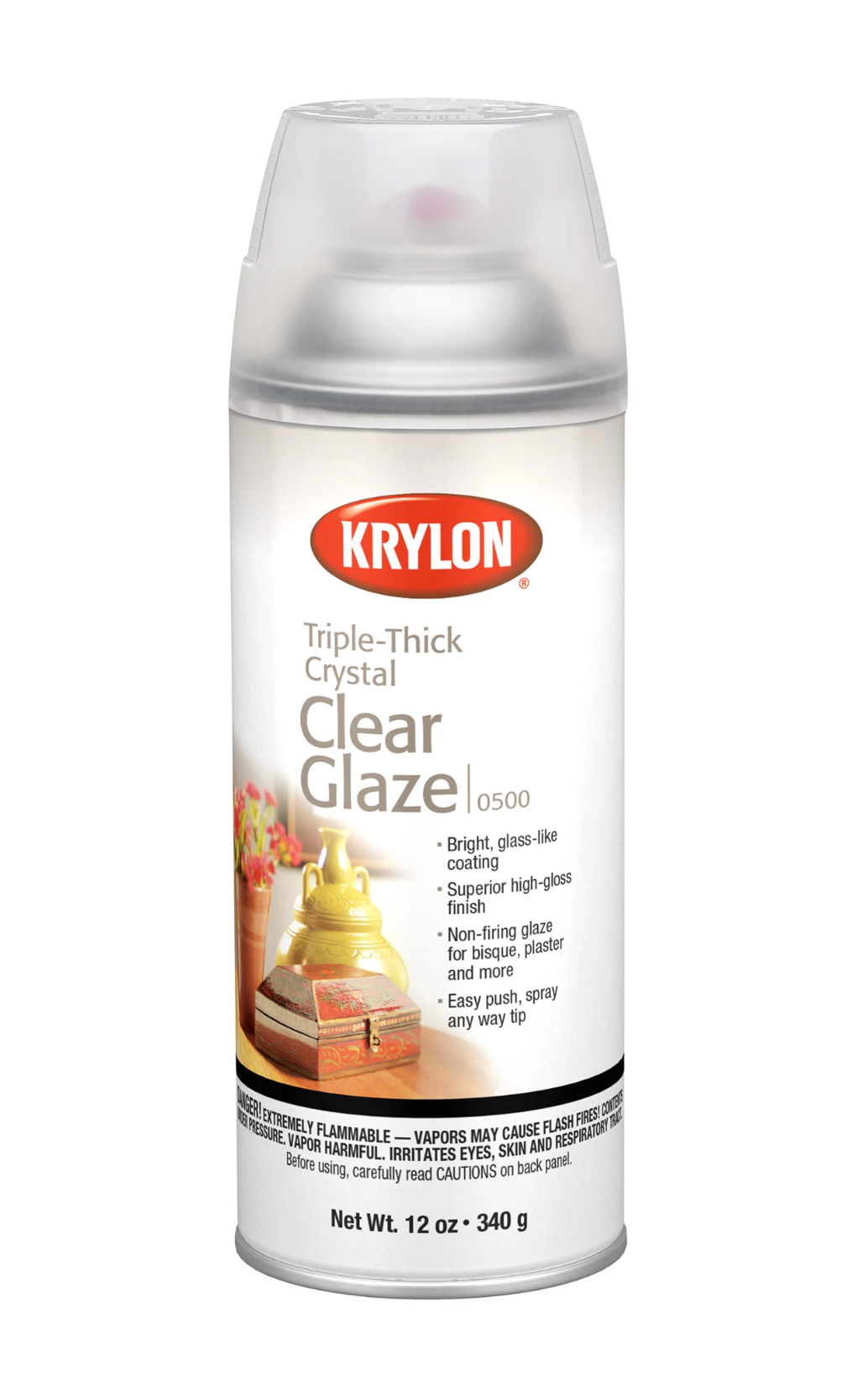 Krylon 0500 Triple Thick Crystal Clear Glaze - 12 oz - High Gloss Finish