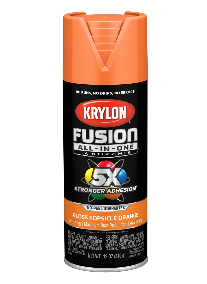Krylon 2718 Gloss Popsicle Orange Fusion All-In-One Paint & Primer - 12 oz