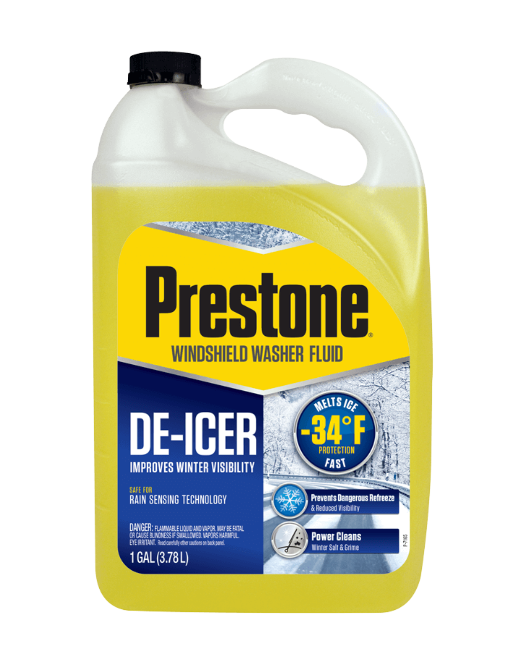 Prestone AS253 De-Icer Winter Windshield Washer Fluid - -34°F Protection - 1 gal