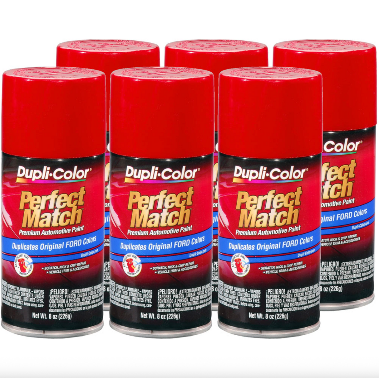 Dupli-Color BFM0306 Cardinal Red Perfect Match Ford Spray Paint 8 oz – Case of 6