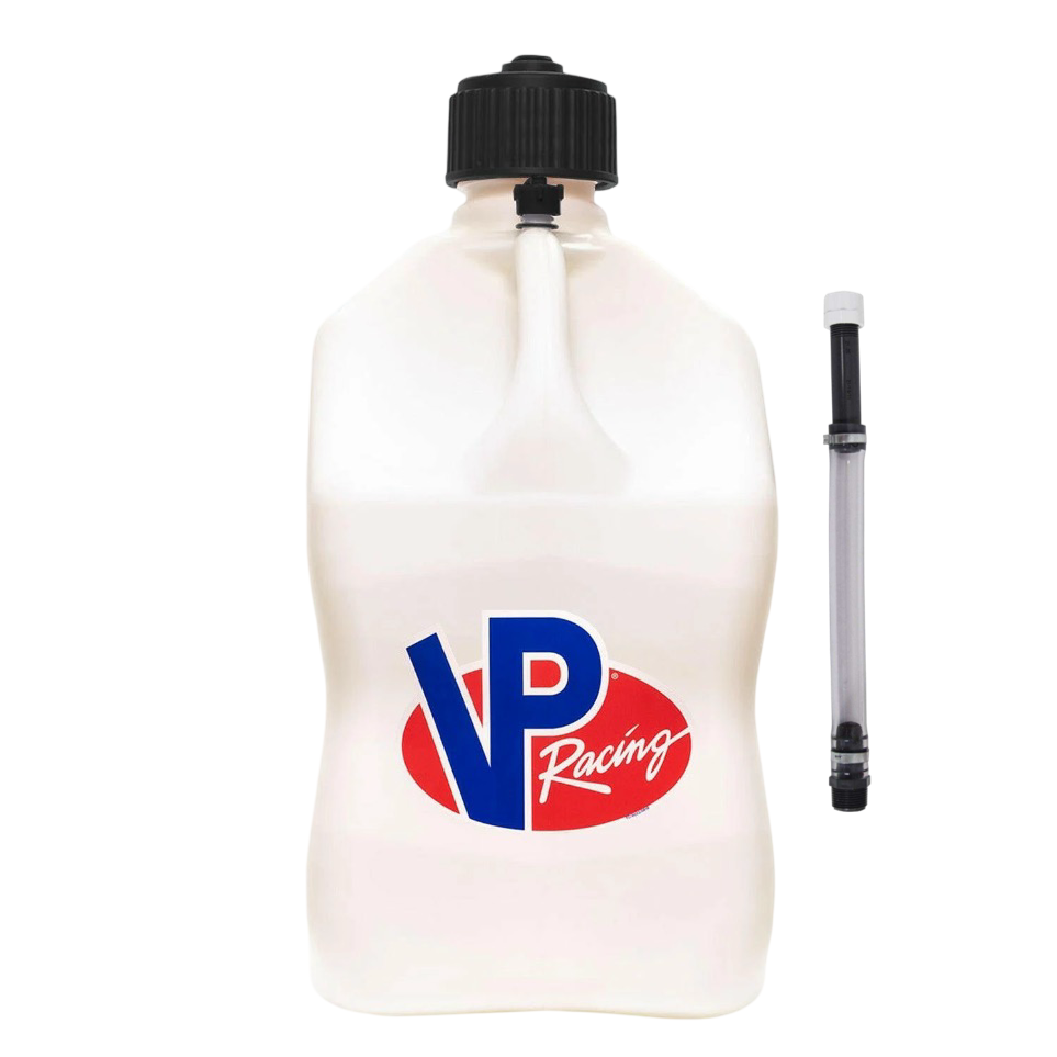 VP Racing Fuels 3522 White 5 Gallon Fuel Jug & Filler Hose