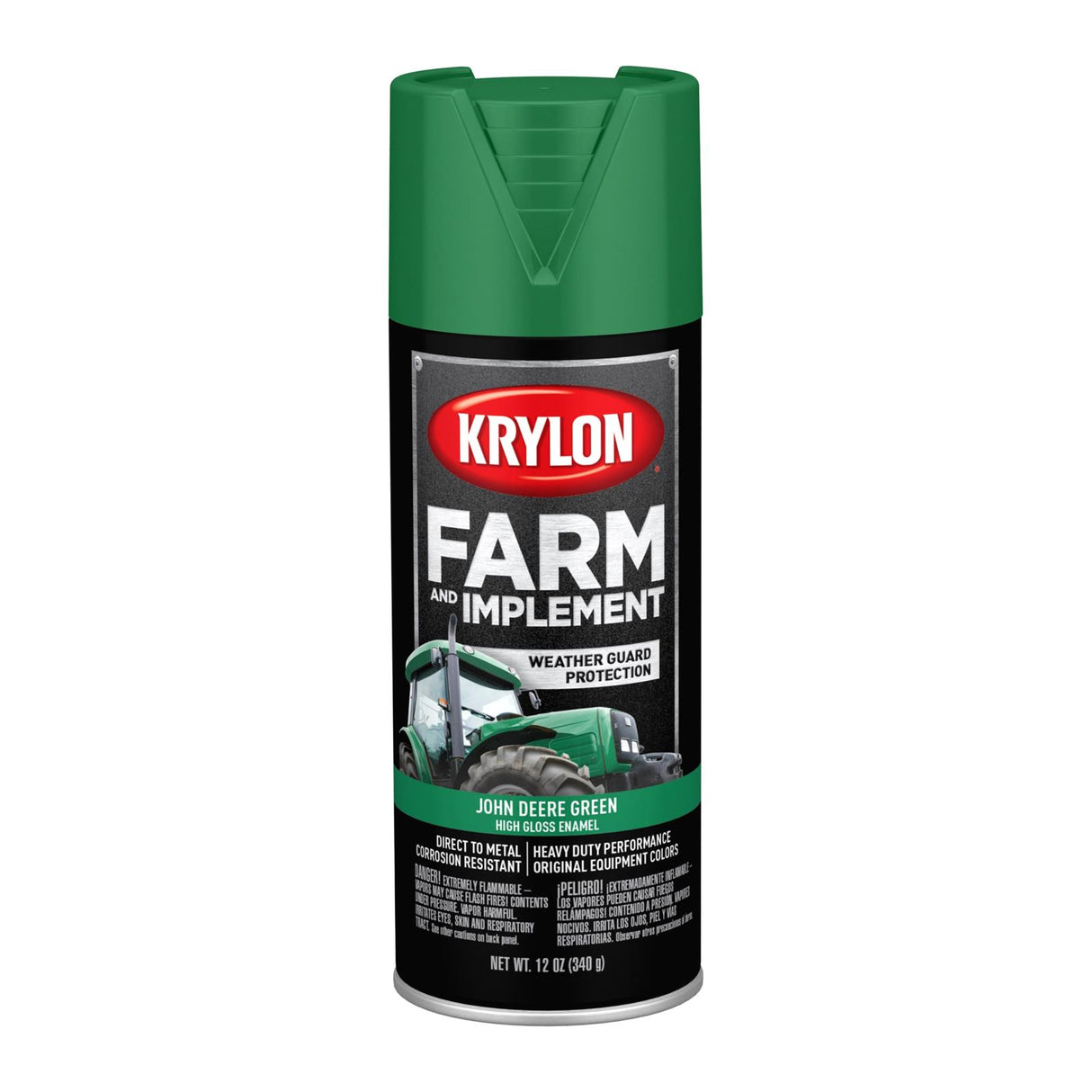 Krylon 1932 High Gloss Tractor Green w/ Weather Guard Protection - 12 oz