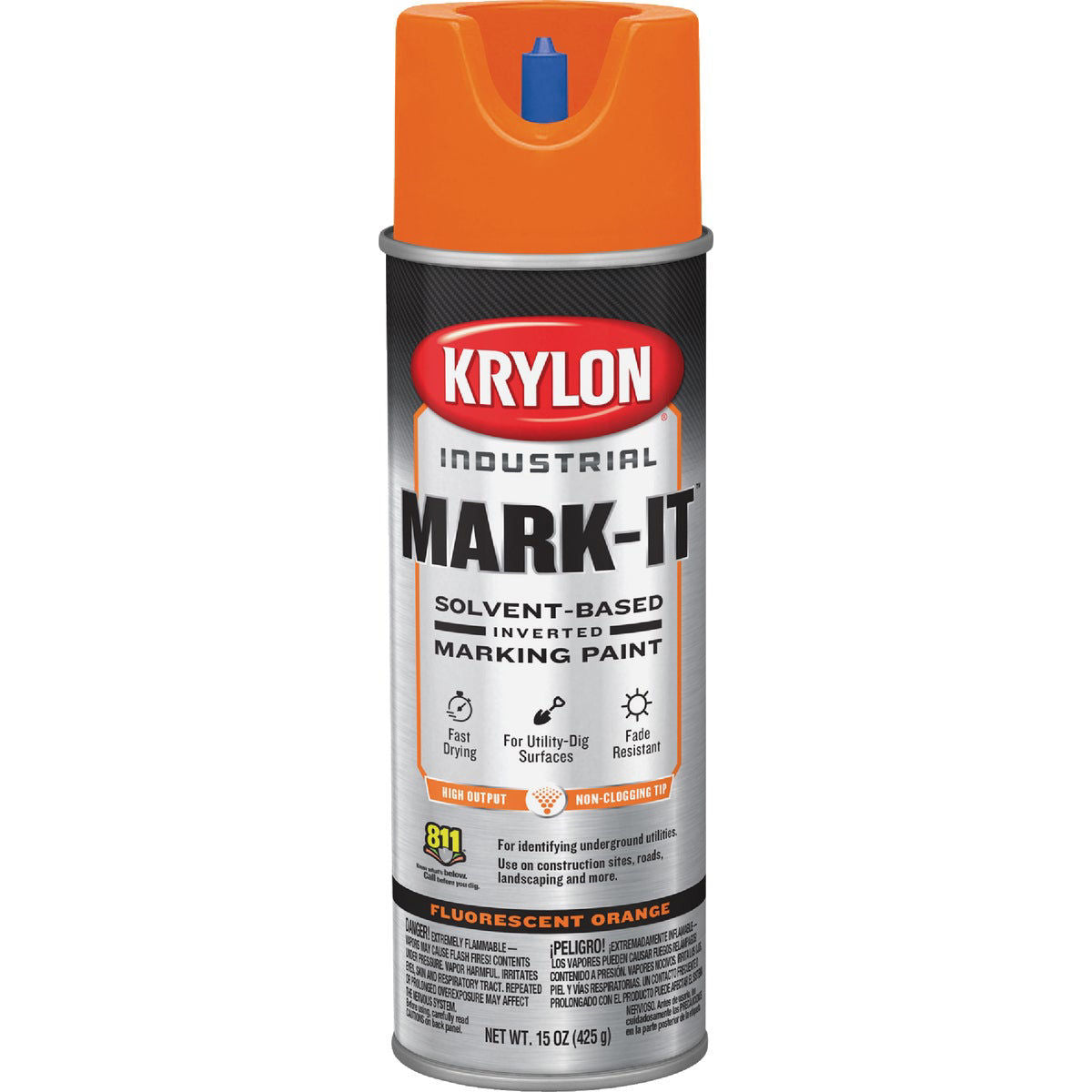 Krylon Mark-It 730708 Industrial SB APWA Flourescent Orange Marking Paint