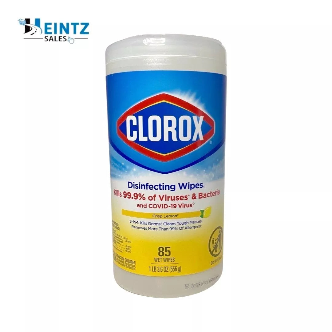 Clorox Wipes Disinfecting Bleach - Free Cleaning Wipes Crisp Lemon - 85 wipes - Lot of 10