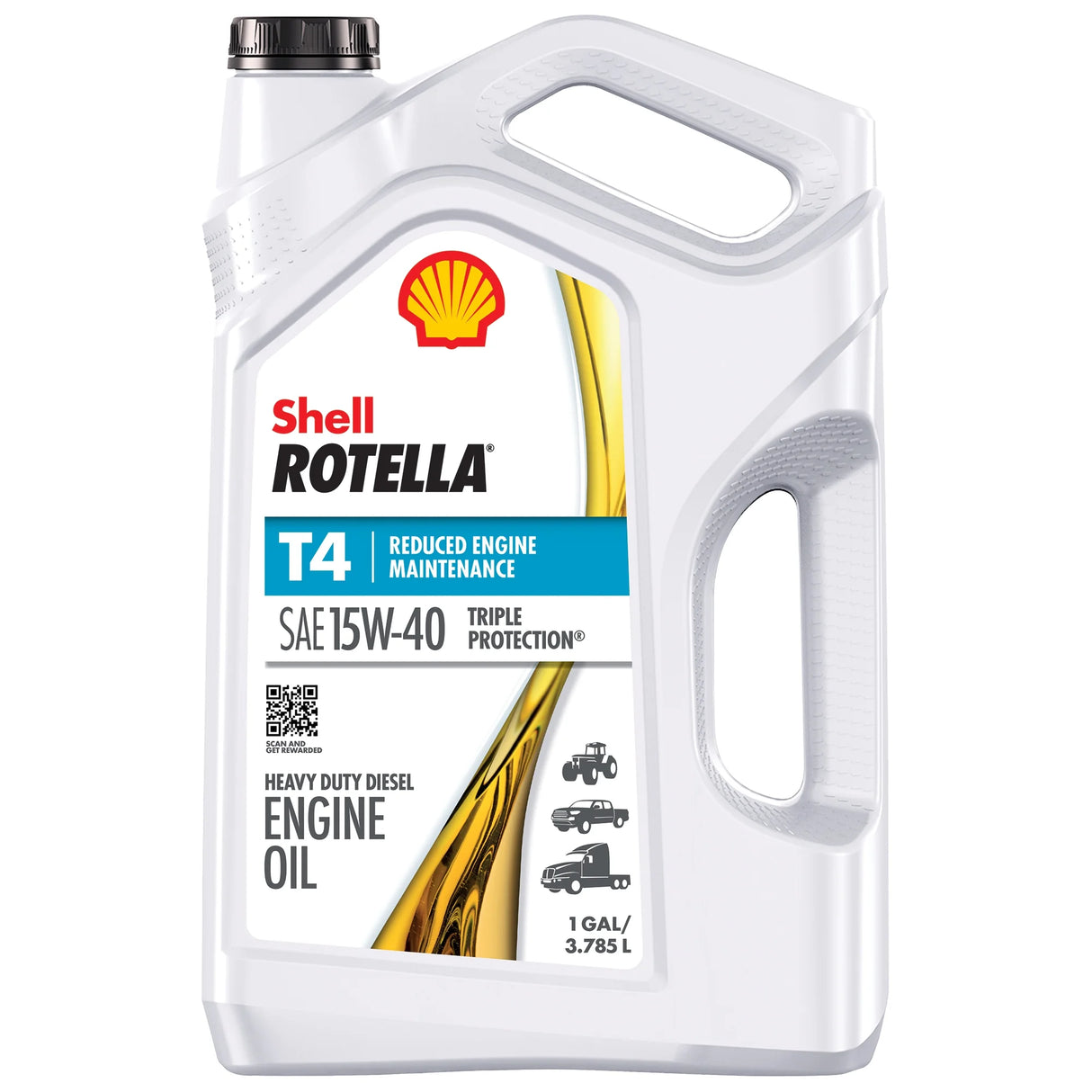 Shell Rotella T4 15W-40 Triple Protection HD Diesel Engine Oil - 1 gal.