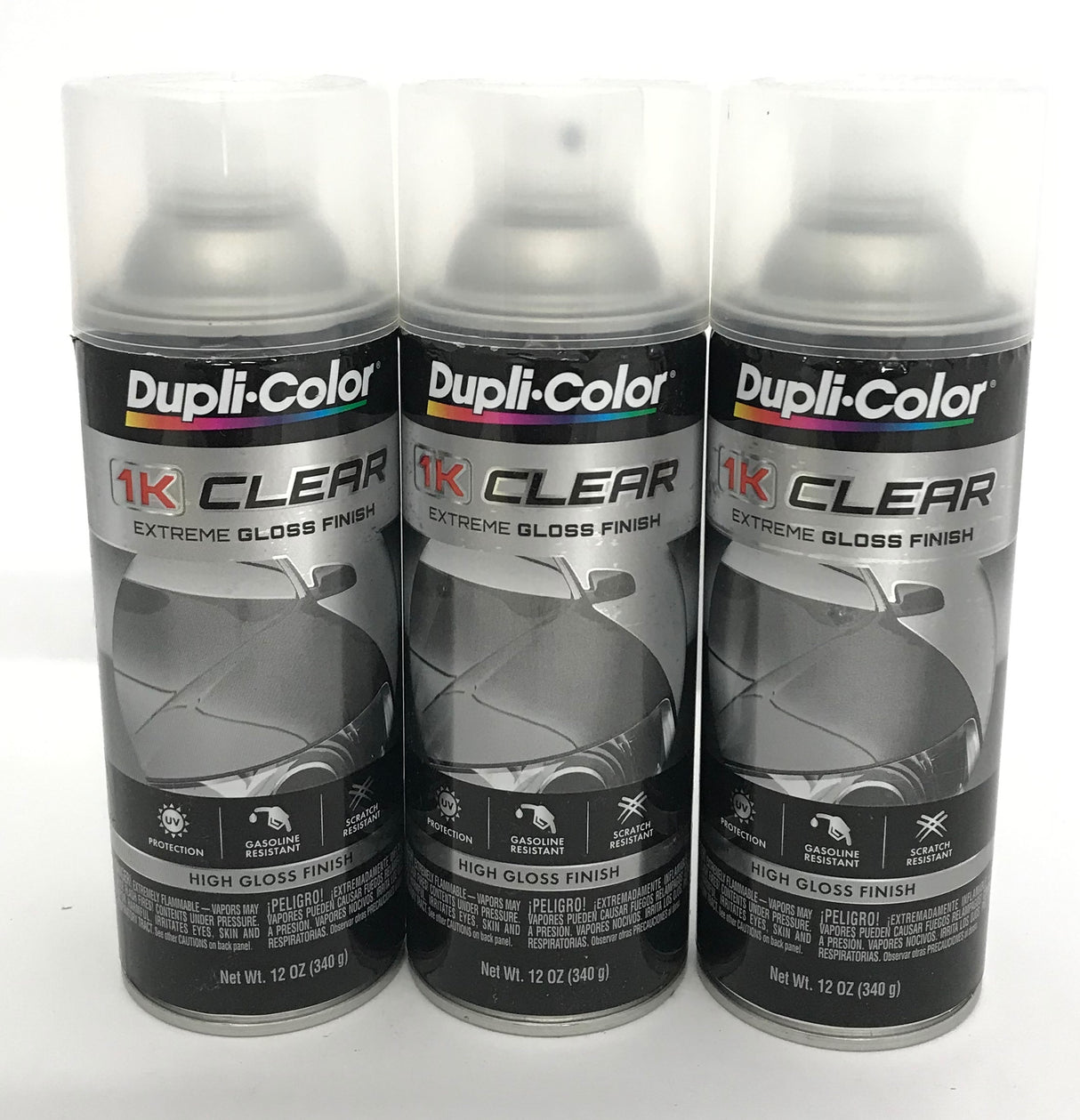 Dupli-Color 1KCG-3PACK Clear Coat High Gloss Finish - 12 oz Aerosol Can