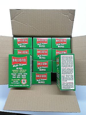 Ballistol Case of 12-10pc box of Multi Purpose Gun Cleaning wipes - Preserving Oil