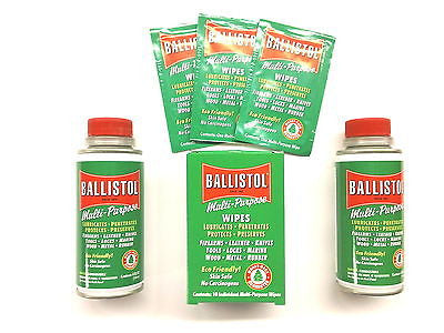 Ballistol Multi Purpose Oil-Lubricant Gun Cleaner - 2-4oz cans & 10 wipes