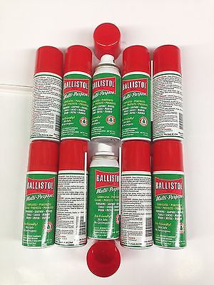 Ballistol Multi Purpose Oil-Lubricant Gun Cleaner - LOT OF 10 - 1.5oz Aerosol cans