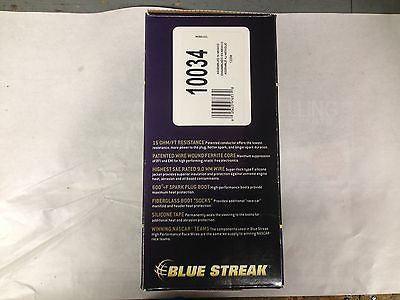 NASCAR Performance BLUE STREAK #10034 Premium Street Per Plug Wires-9.0MM w/HEI