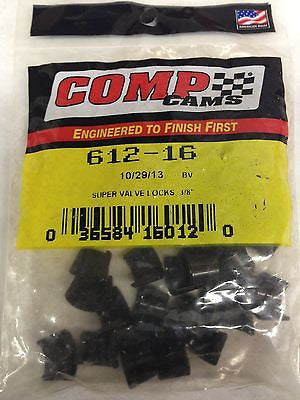 Comp Cams 612-16 Valve Locks-Set of 16- 10 degree-3/8" Hardened Steel 1 groove