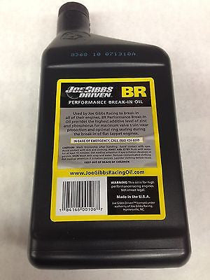 Joe Gibbs Racing BR - Break in oil 15w50-1 case- 12-1 quart bottles- Racing Oil
