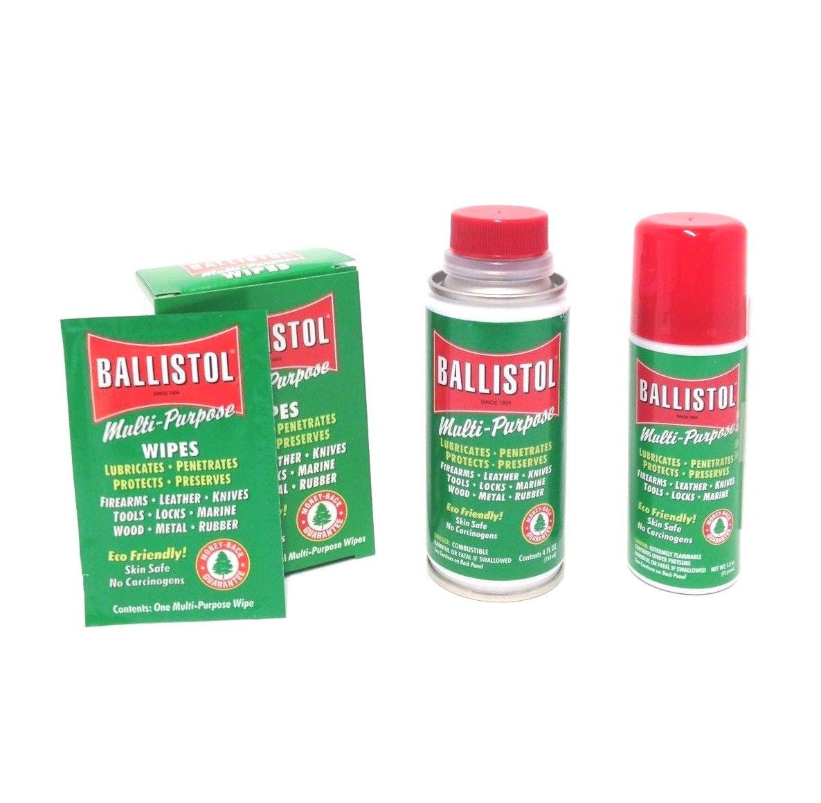 Ballistol Multi Purpose Oil-Lubricant Gun Cleaner - 4oz & 1.5oz & Box of 10 wipes