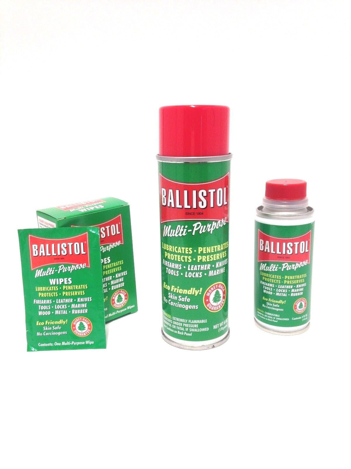 Ballistol Multi Purpose Oil-Lubricant Gun Cleaner - 6oz & 4oz & Box of 10 wipes