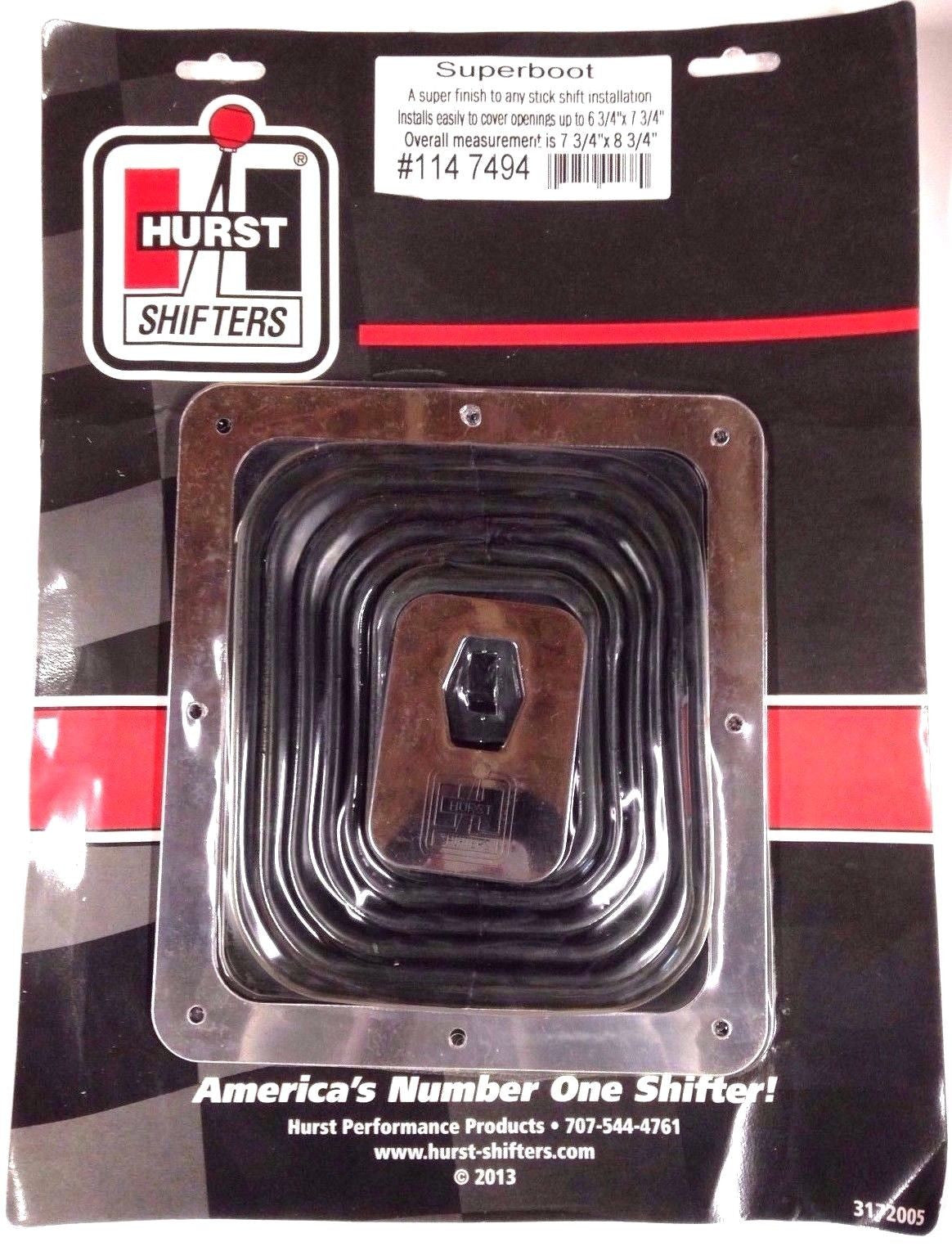 Hurst 1147494 Shifter Boots & Plates, Superboot, Black, Rubber, NEW