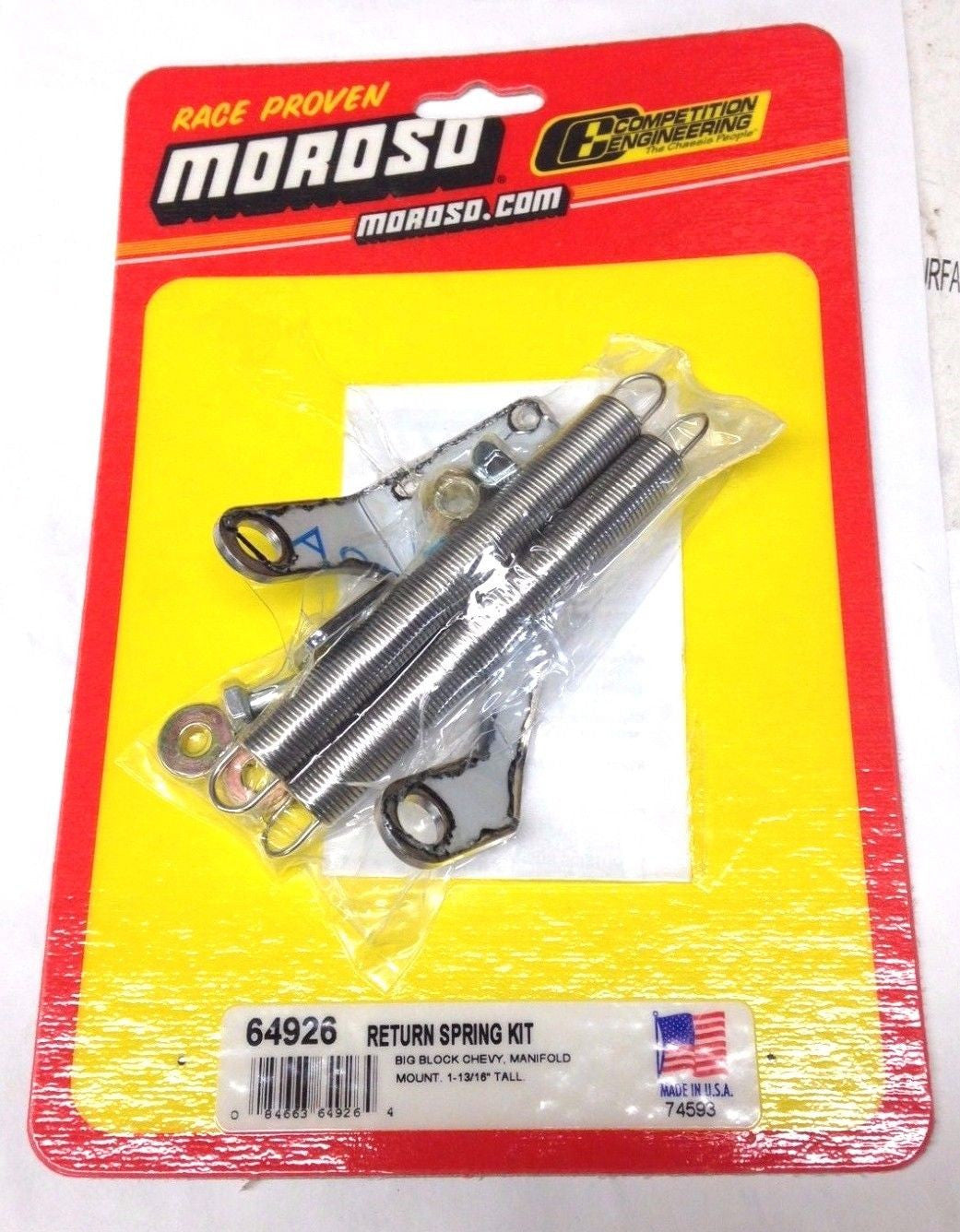 Moroso 64926 Throttle Return Springs & Kits, Big Block Chevy, Manifold Mount