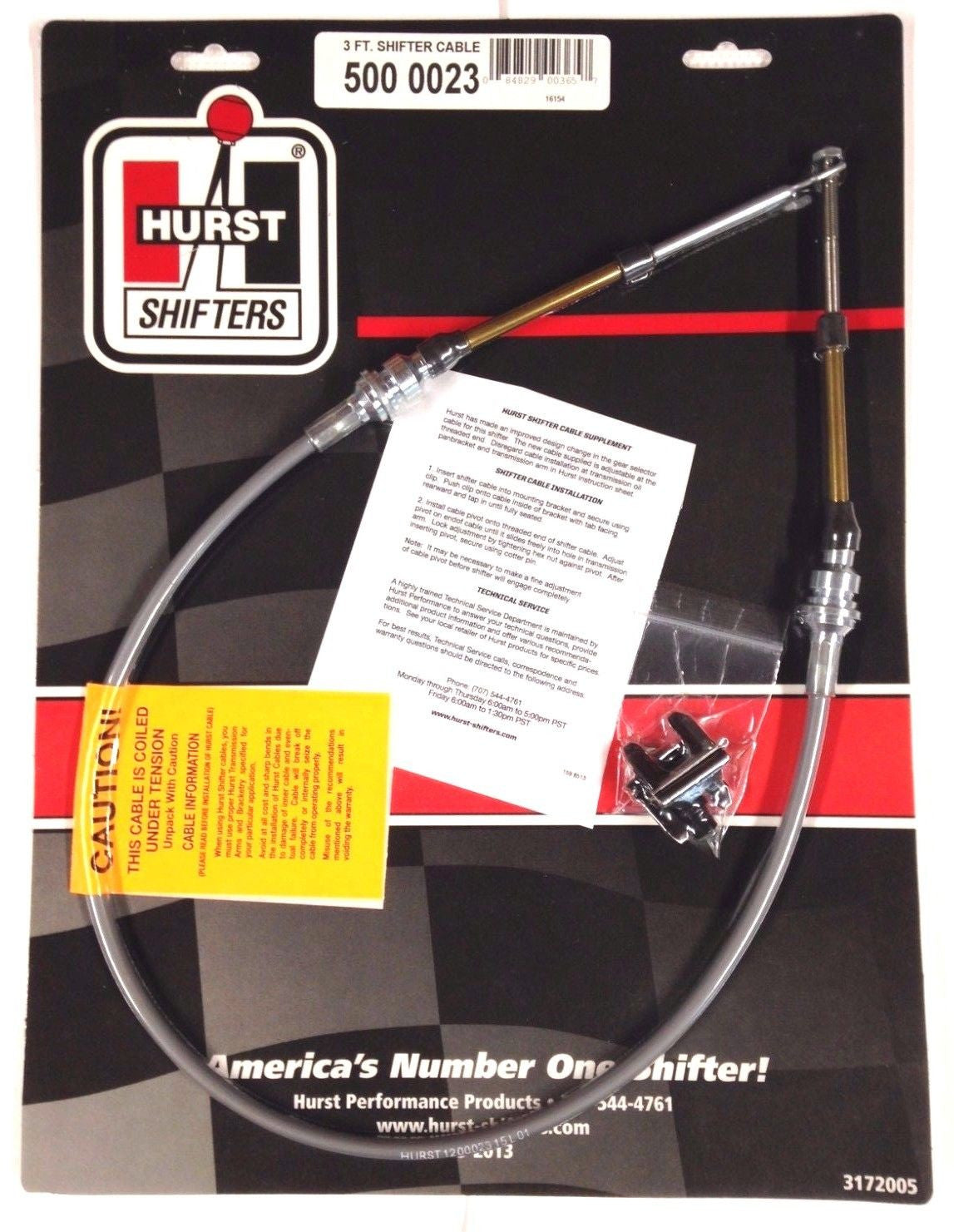 Hurst 5000023 Shifter Cable, 3 Foot Length, 303 Stainless steel inner wire