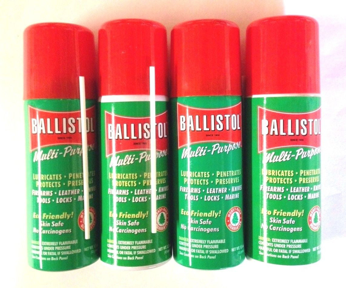 Ballistol Multi Purpose Oil-Lubricant Gun Cleaner - LOT OF 4 - 1.5 oz Aerosol Can