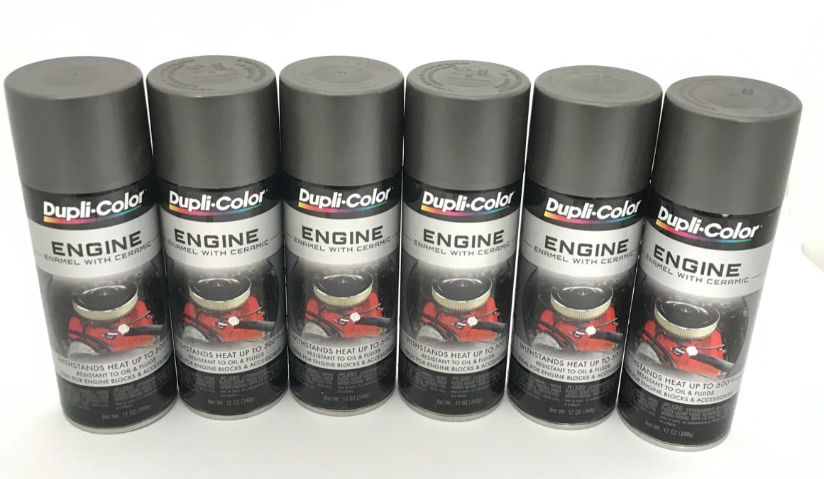 Duplicolor DE1651-6 Pack Engine Enamel with Ceramic Cast Coat Iron Color - 12 oz