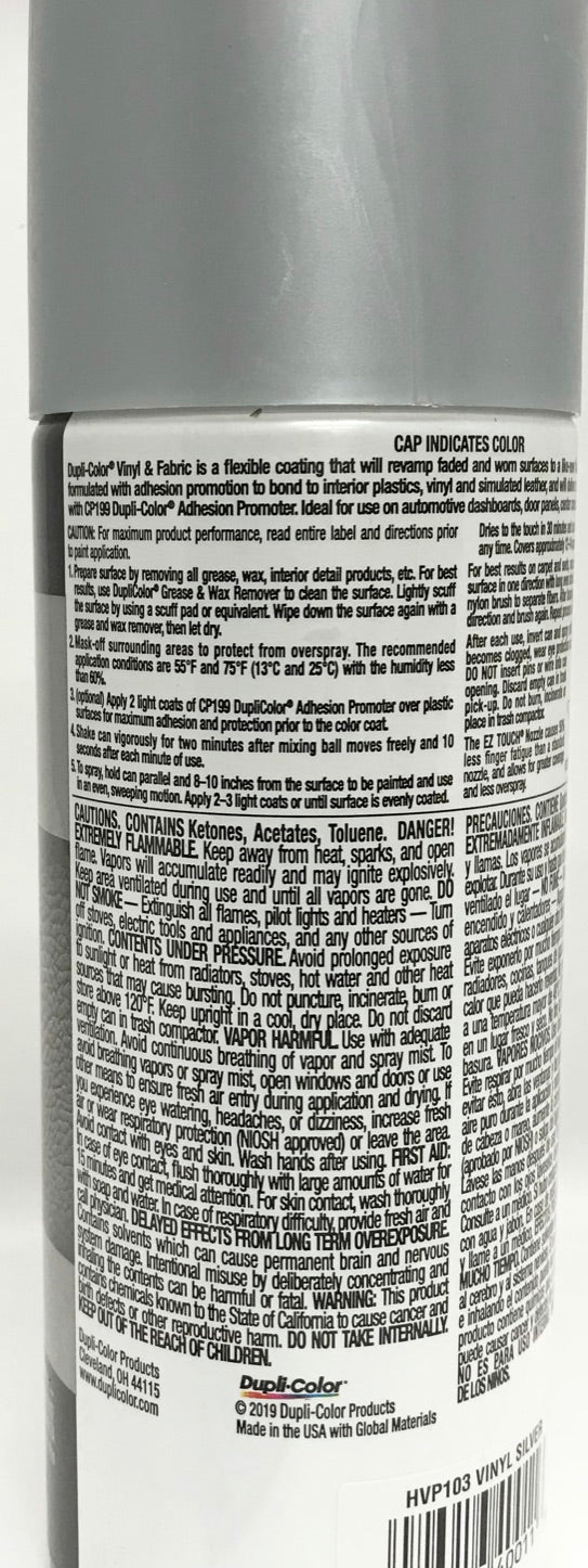 Duplicolor HVP103 Vinyl & Fabric Spray Paint Silver - 11 oz