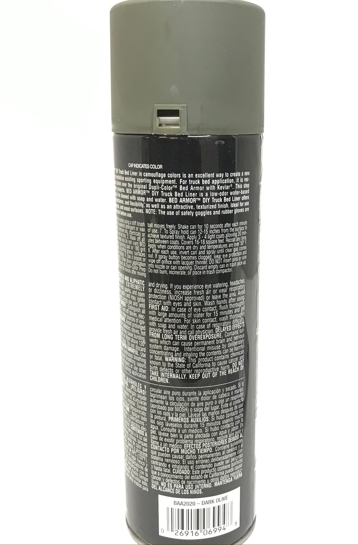 Dupli-Color BAA2020 Dark Olive Camouflage Bed Armor - Rubberized Textured Finish - Low Odor - Water Based - Durable - 16.5 oz
